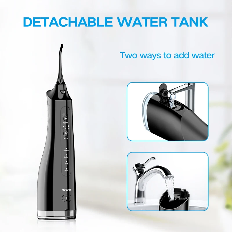 portable Cordless Water Flosser Rechargeable Travel Irrigator Water Tank Irrigator Portable Oral Cleaning 3 Mode dental Flosser