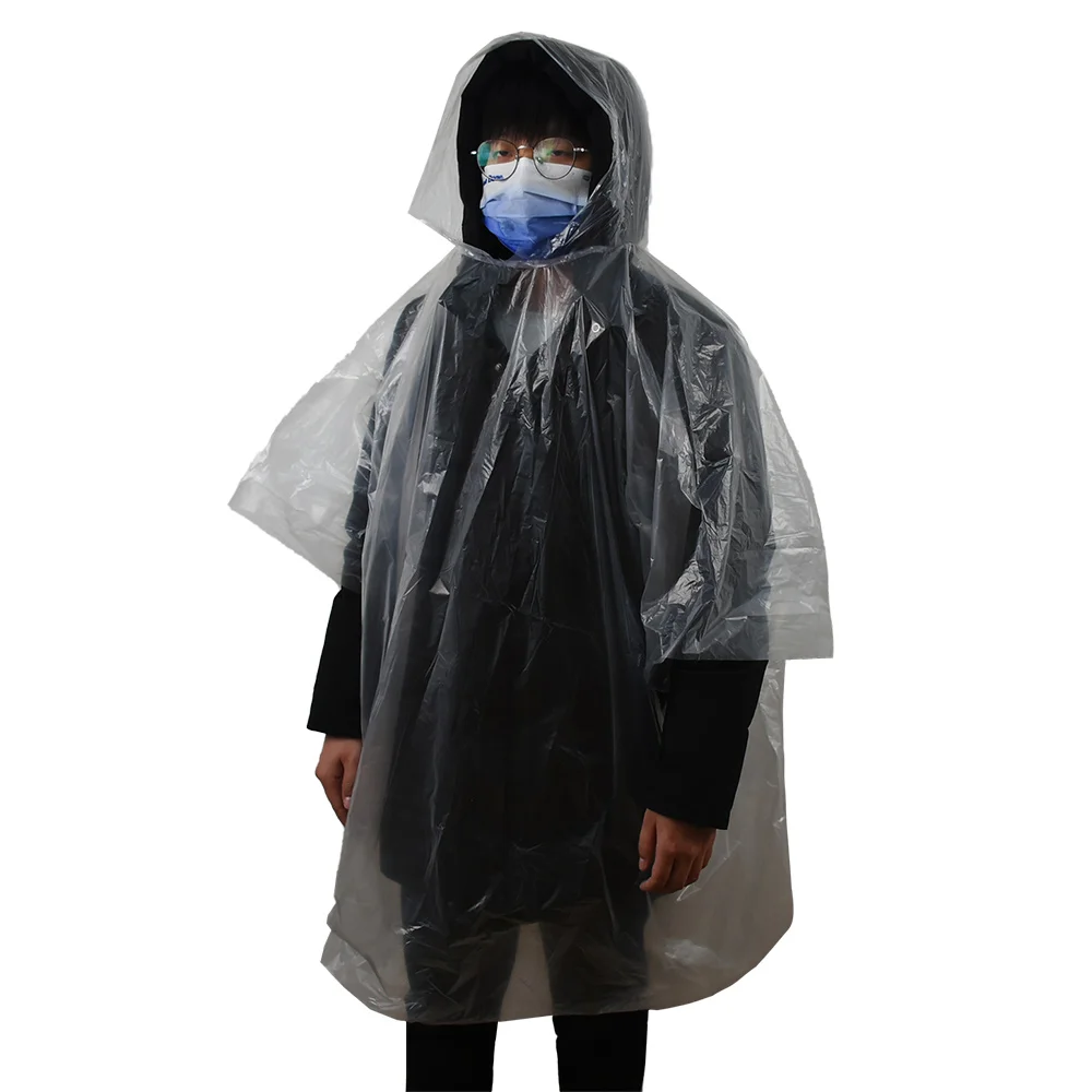 Portable Disposable Poncho Raincoats Men Women Rain Poncho Emergency Fisherman Thick Rain Coat Wear Gear For Running Adults