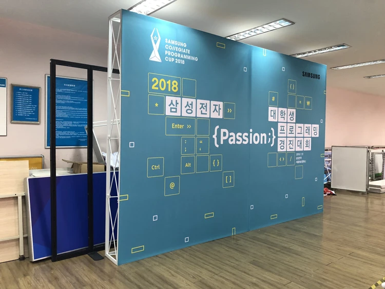 Dye Sublimation Tension Fabric Backdrops Aluminum Profile Modular Portable Pop Up Display Stand