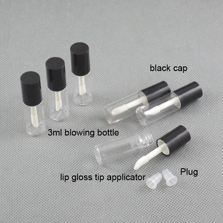Free shipping MOQ  500pcs TM-LG6620 3ml small tester empty lip gloss bottle custom logo lip gloss tube plastic lip gloss package