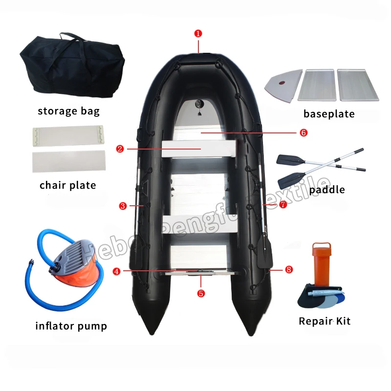 paddle dinghy inflat trailer polyvinyl chloride folding inflatable fishing rowing kayak boat
