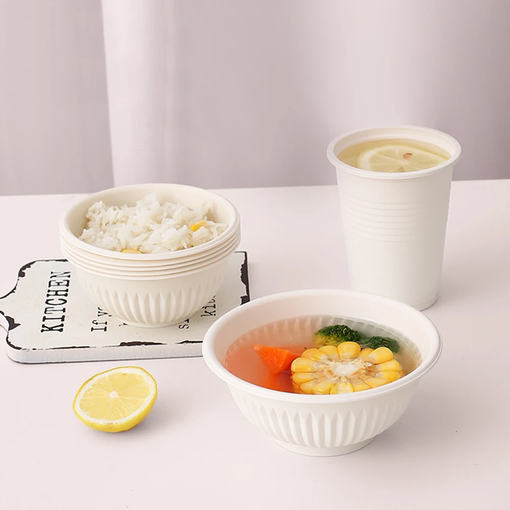 28OZ Round Bowl Cornstarch Base Biodegradable Disposable Salad Rice Bowls