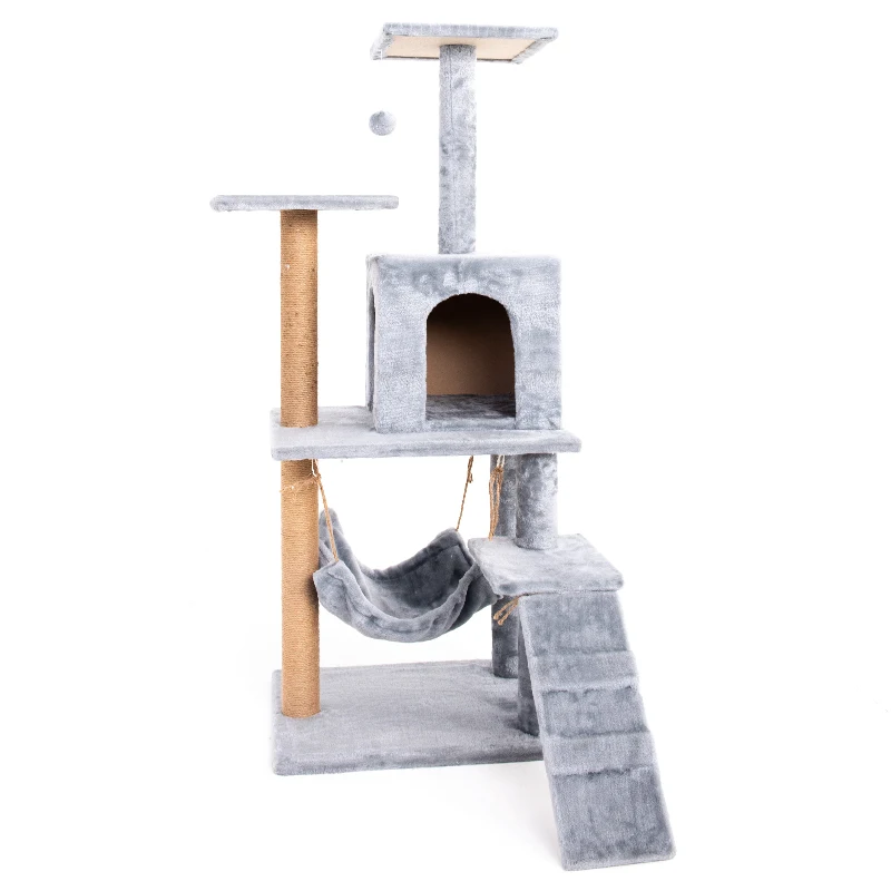 New Arrival 3 Layer Cat Tree Sisal Castle Large Climbing Scratch Pet Scratcher Wood Condo Furniture Tower Cat Tree