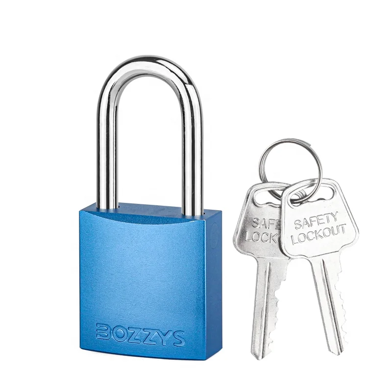 Compact anodized aluminium padlock with 6*38mm nylon shackle and key retaining function to prevent accidental operation