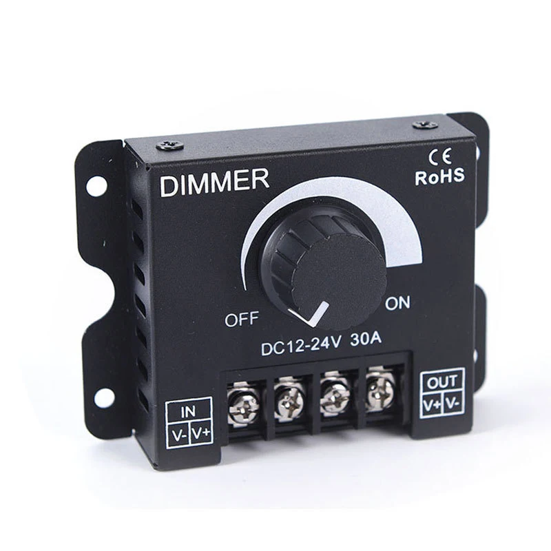 Контроллер затемнения DC12V до 24V ручной работы 30A светодиодный переключатель диммера для светодиодных ламп