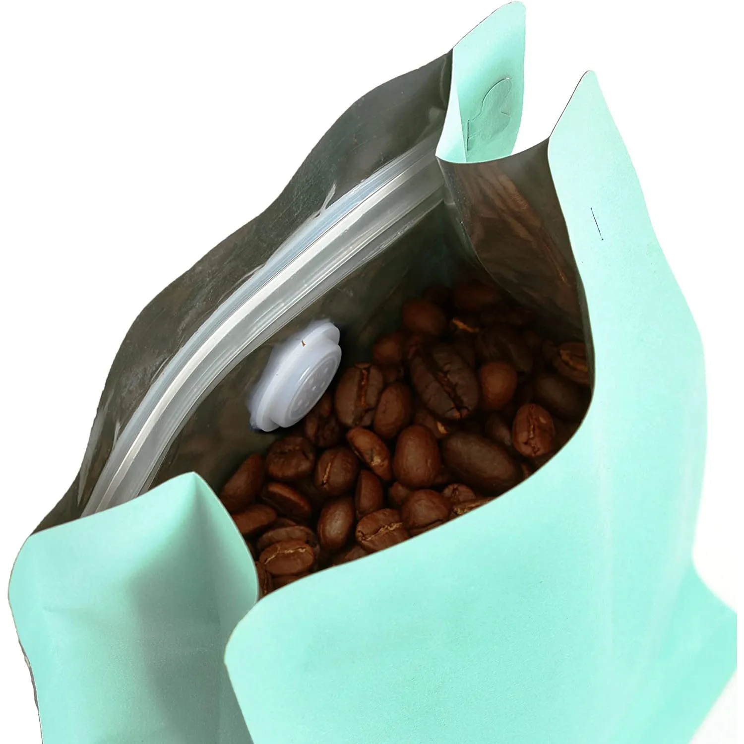 Wholesale flat bottom coffee bags zipper Matte blue coffee bag custom 1lb to pack printed logo