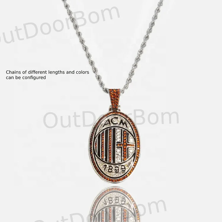 2022 World Cup Souvenirs Football Team Club Badge Pendant Custom Fan Medal Logo Necklace Pendant