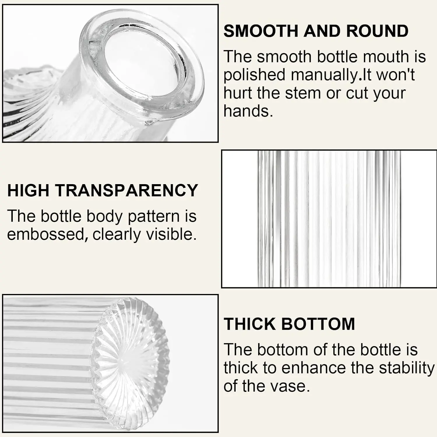 Nordic Style Glass Bud Vases - Set of 30 Small Clear Vases for Rustic Wedding Decorations and Home Table Centerpieces