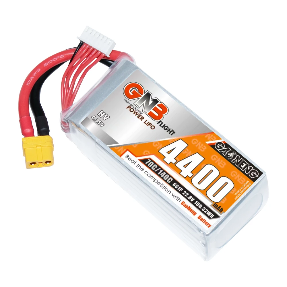 GNB GAONENG LiHV 4400mah 6S 22.8V 70C 140C XT60 RC LiPo Battery for RC Car Drone RC Boat Soft Pack