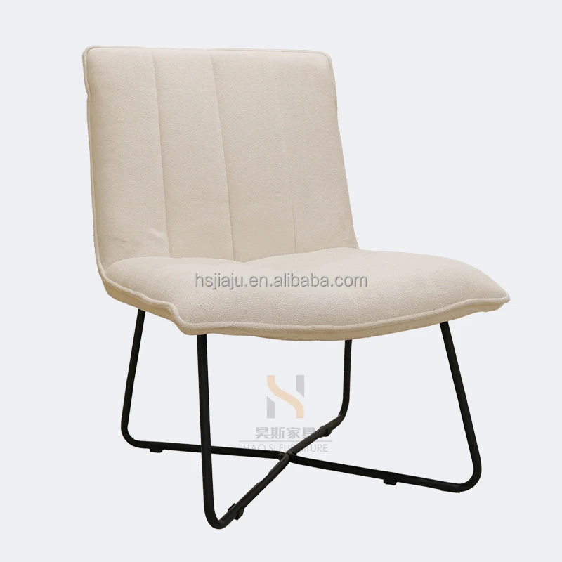 nordic luxury furniture modern velvet high Teddy Fabric Beige coffee arm chair sofa living room chairs with metal leg