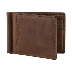 Hot Selling Rfid Blocking Minimalist Slim Wallet Crazy Horse Genuine Leather Wallet Men