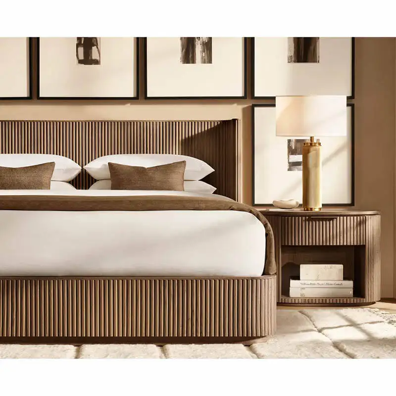 SMC-14 Modern Design Luxury Wooden Queen Bed Frame King Size Bedding Sheltered Bed