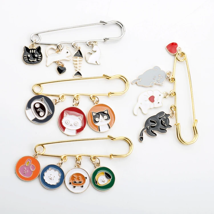 Cute animal pins dog cat alloy enamel pin brooch for girl kids jewelry