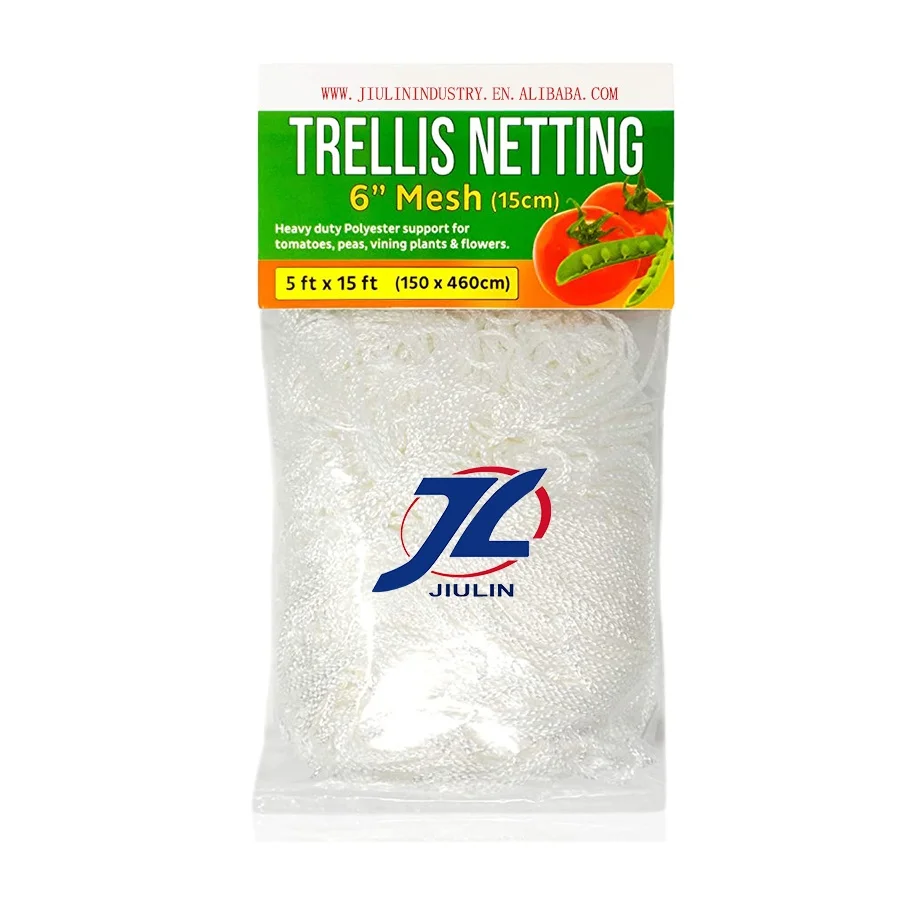 Trellis Netting 5 x 15 Feet Heavy Duty Nylon White Mesh Support Twine For Growing Plants Climbing