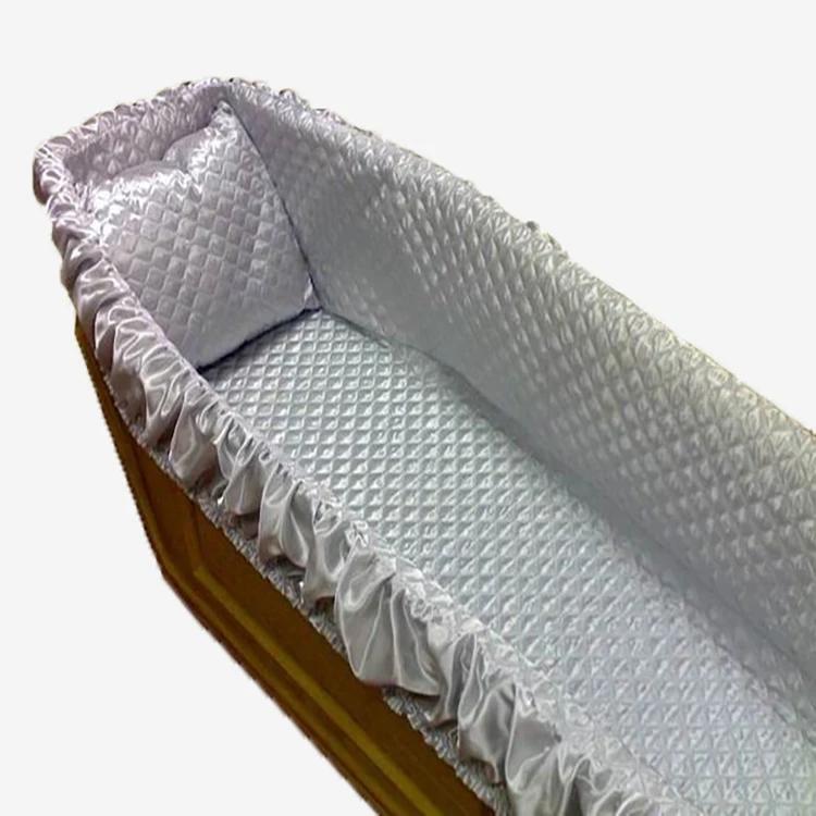 XZR-86 China funeral supplier  supplier factory cheaper satin fabric coffin lining and casket lining with elastic stitching