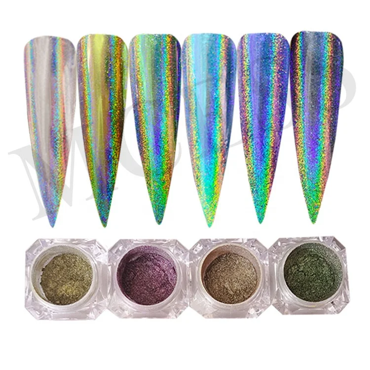 Brand MCESS duochrome chrome holographic silver gold glitter colors mica powder