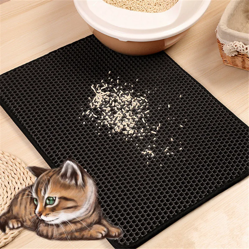 Litter Trapping Mat Urine Waterproof Easy Clean Scatter Control EVA Cat Litter Mat