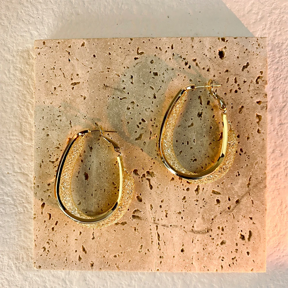 Gold-Plated Copper, 925 Silver Needles Earrings Cut-out Hoop Earrings Fashion Designer High Quality Jewelry Earrings