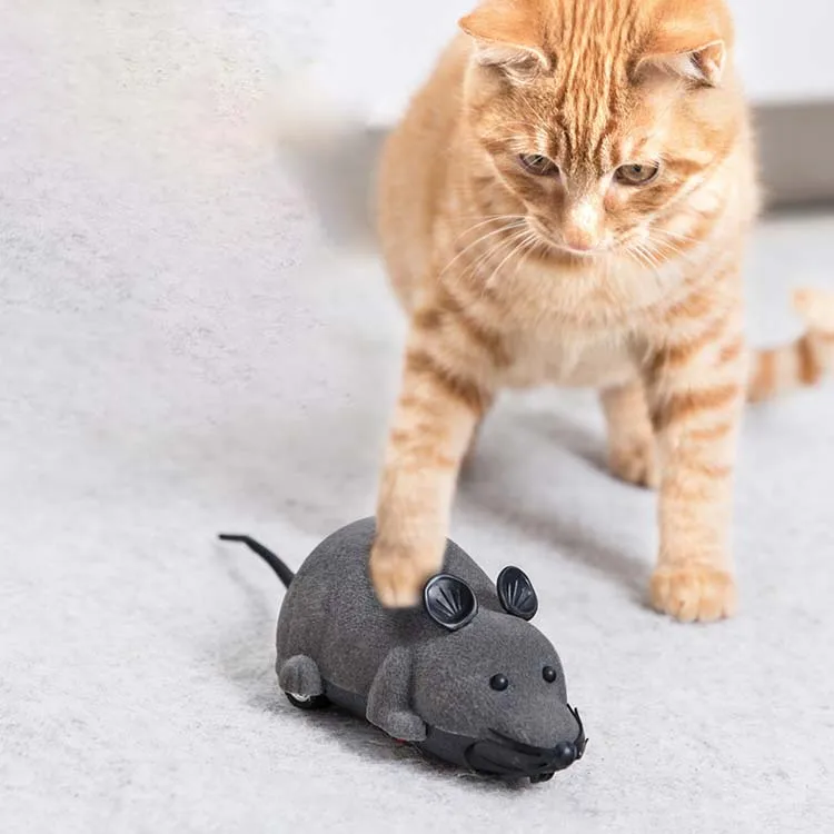 New arrival Funny Chasing Electric Kitten Toy Simulation Electric Mouse cat toy Remote Control Toy for Cats Remote Control Mouse