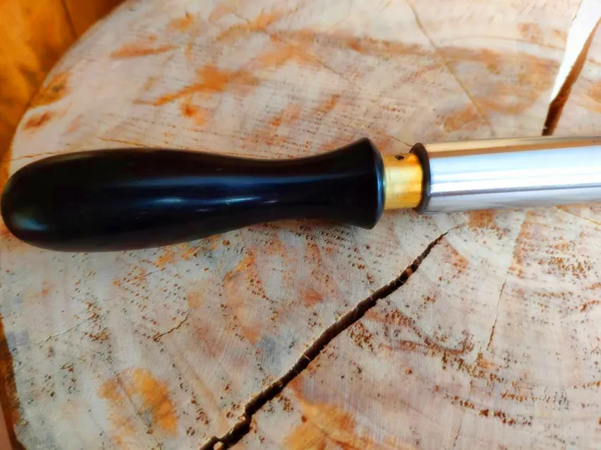 Leather Craft Shoemaker Cobbler Shoe Sole Press Flat Flatten Roll Out Rolling Rod Tool with Wood Handle