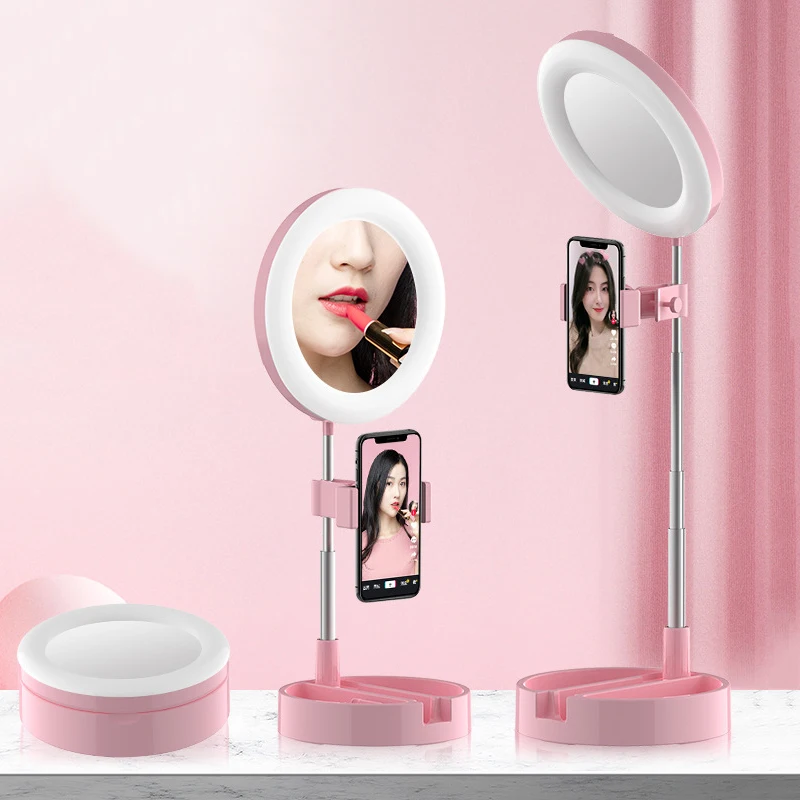 Custom Round LED Makeup Mirror with Lights Mirror for Beauty and Cosmetic Use Desktop Style