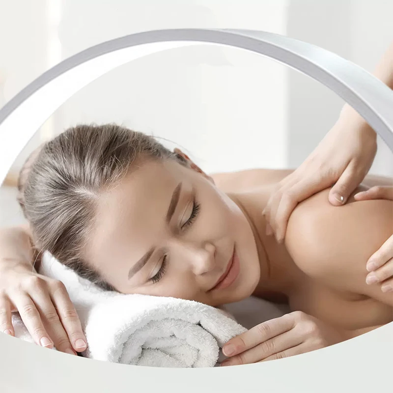 50W Floor Half Moon Lamp Make Up Beauty Tattoo Salon Lashes Eyelash Extension LED HD-M8X Moon Light with Phone Bracket