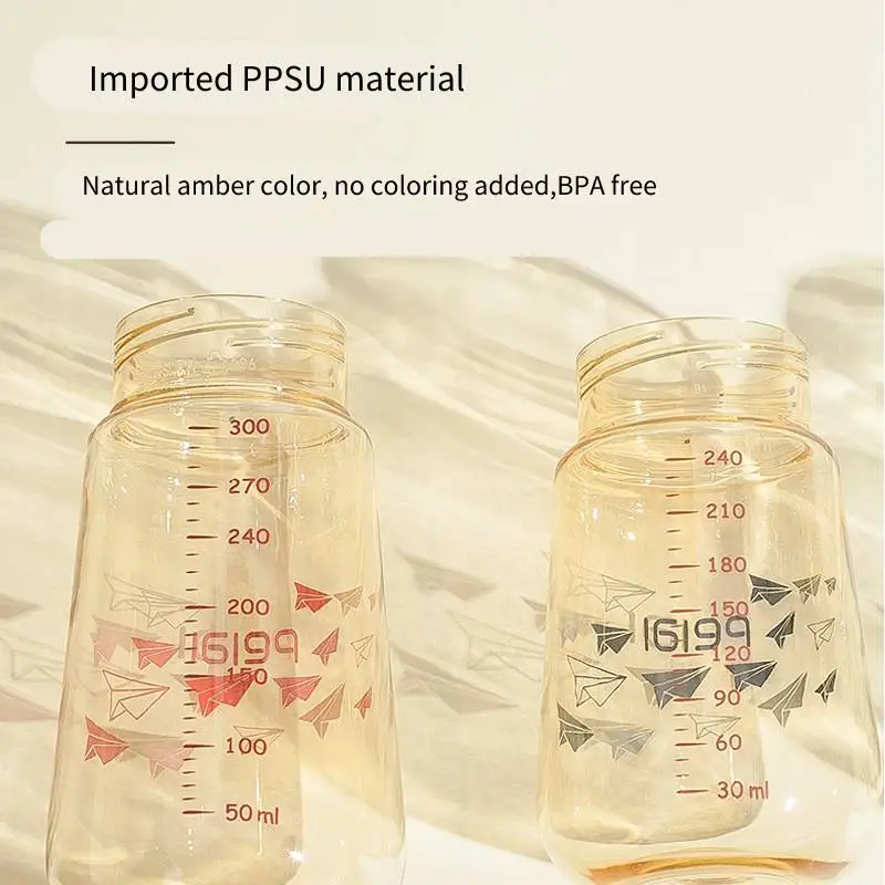 180ml 240ml 300ml Customized Cartoon BPA Free Anti Colic Baby  PPSU Feeding Bottles Breast Milk Bottle For Newborn