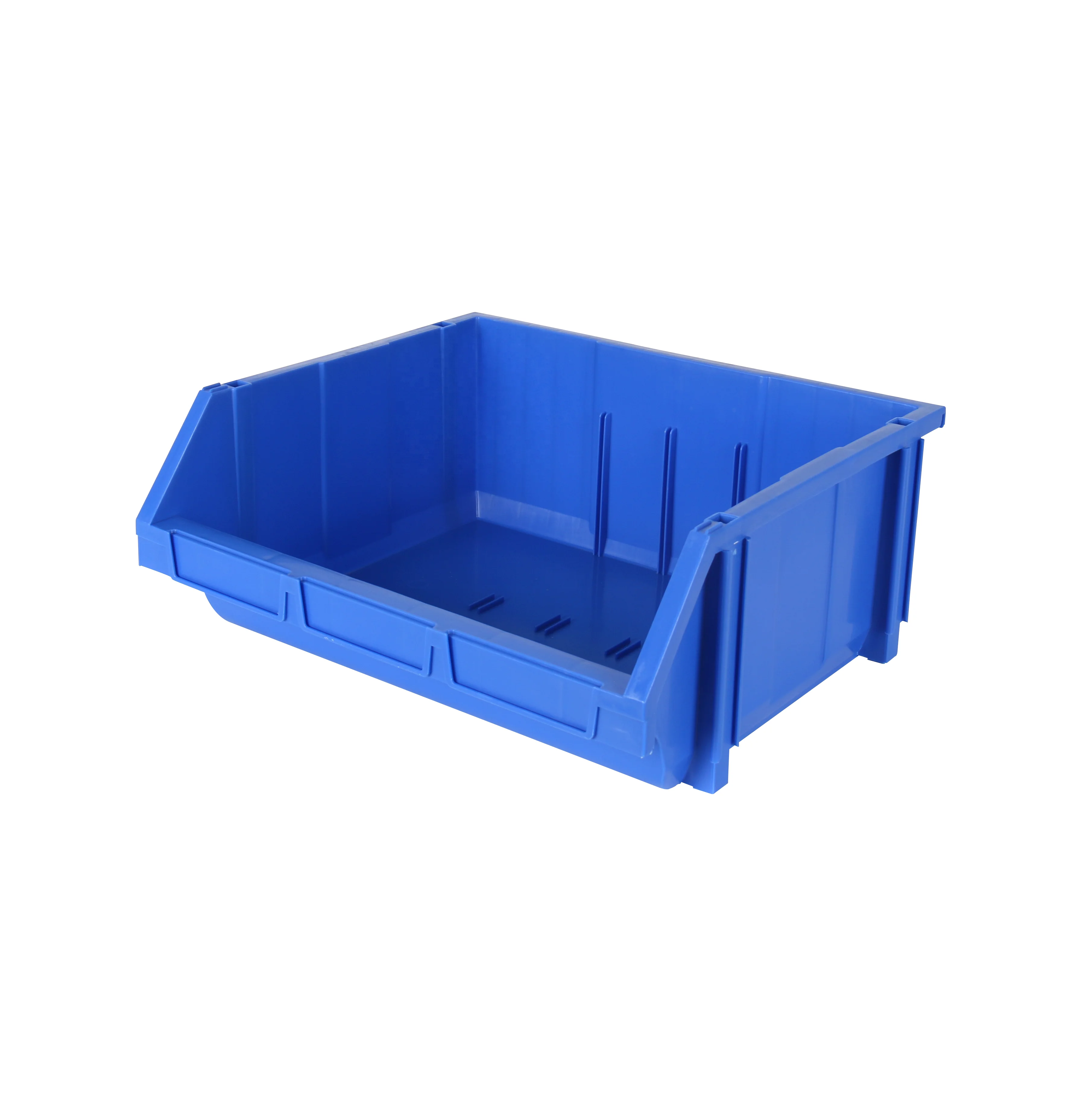 Large capacity plastic stack storage bin with dividers