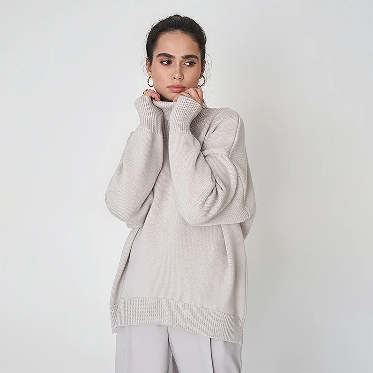 HQSLP Knitwear Women Loose Pullover Knit Sweater Sets Wholesale Soft Casual Long Sleeve Plus Size Wholesale Sweater Long Sleeve