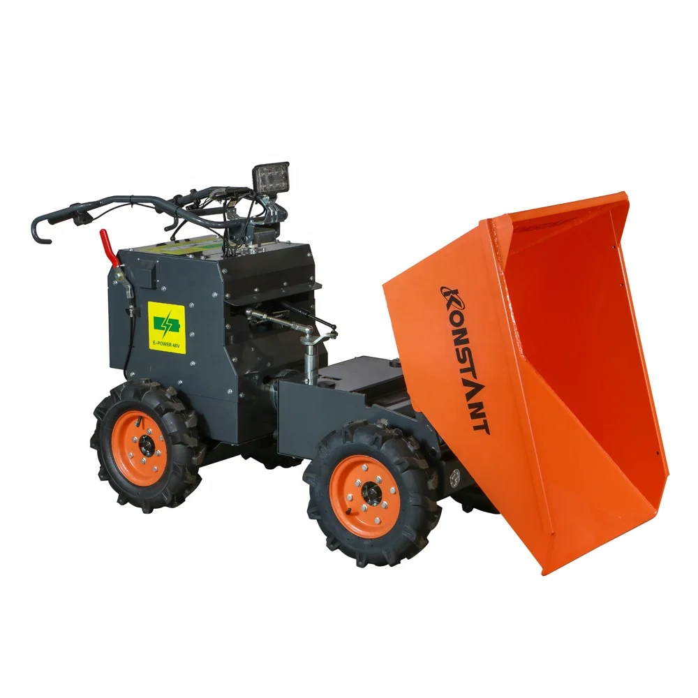 CE Four-Wheel Electric Mini Dumper Self-Loading Front Loader Dump Truck with Bucket Used Rated Load 5 Ton Drive Type Track