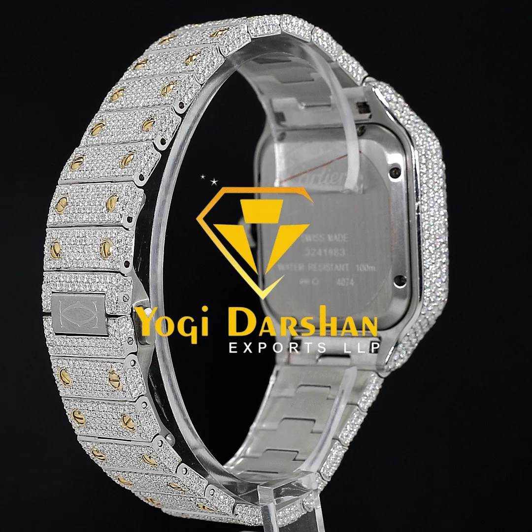 Hip Hop Luxury Sapphire Dial Watch Best Quality Diamond Moissanite Automatic Mechanical Mechanical For Women