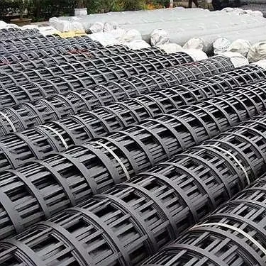 100kn/m-100kn/m High Strength Biaxial Polyester Pet Geogrid Steel-plastic composite geogrid for Road Subgrades