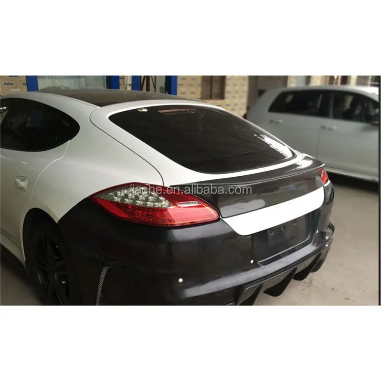 Carbon Fiber Car Rear Trunk Spoiler Wings For Porsche Panamera S 970.1 2009-2013 VRT Style FRP Boot Trim Sticker Car Styling