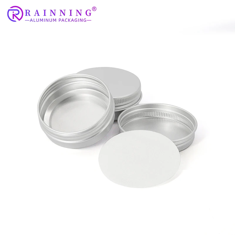 RTS 1oz 30ml Twist Top Cosmetic jar Luxury Round Silver Black Gold Metal Face Eye Cream Lip Balm Aluminum Tin Cans Canister