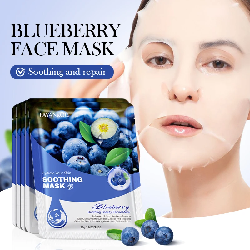 FAYANKOU Beauty Product Blueberry Soothing Beauty Facial Mask Soothing And Nourish Repair Moisturizing Whitening Brightening