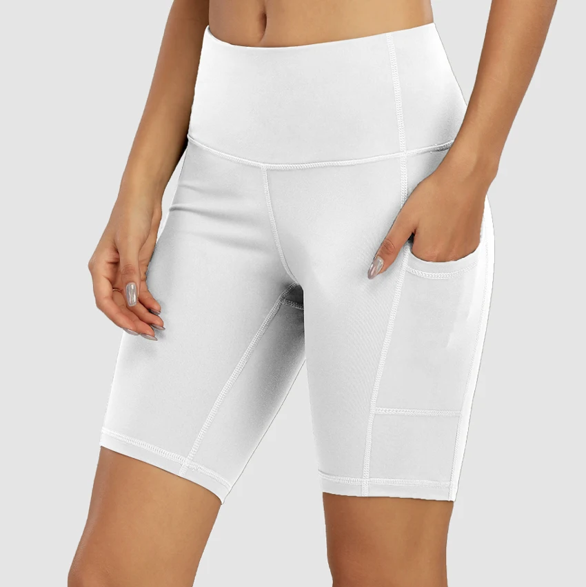 Женские велосипедные шорты Alfa с высокой талией мягкие леггинсы из спандекса для бега и занятий спортом карманами на лето