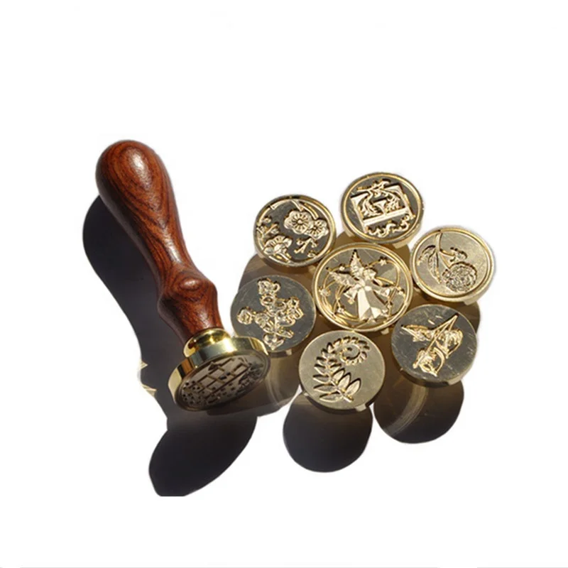 2019 Unique Design custom wax seal stamp set, brass stamp for wedding