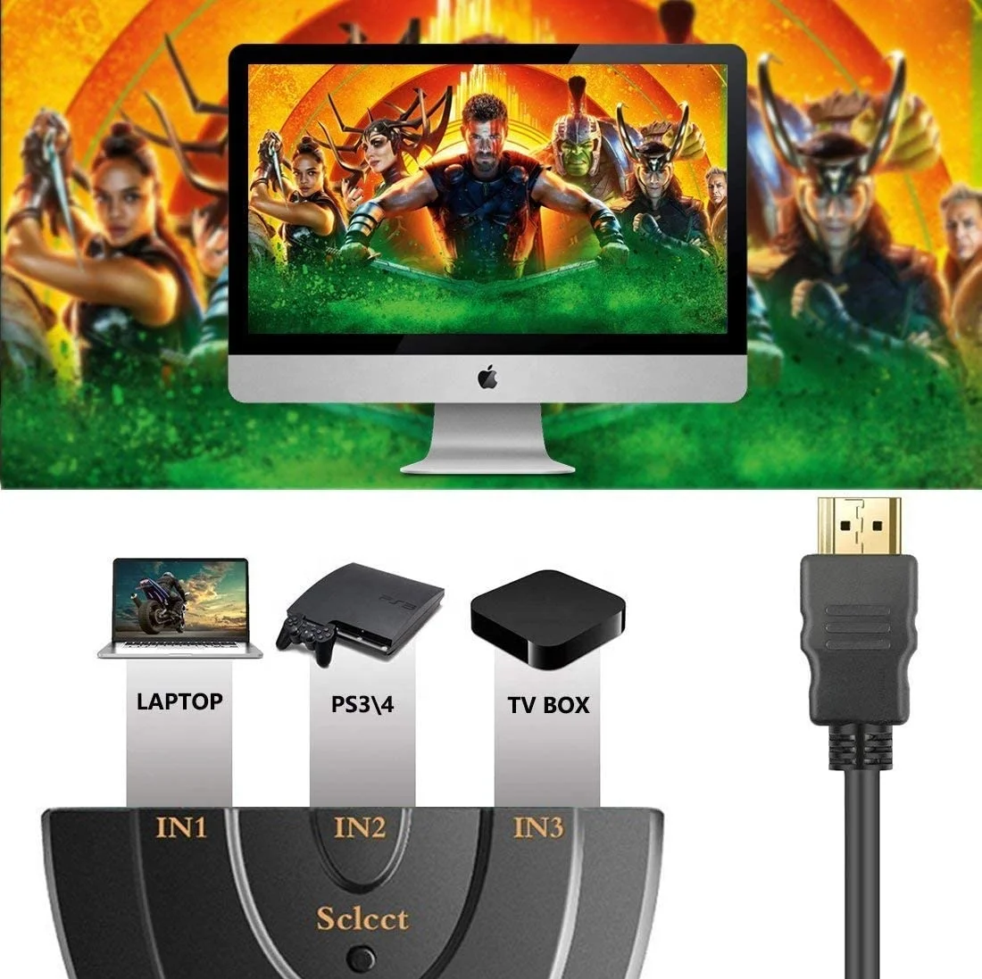  HDMI-переключатель Doonjiey 3 порта 4K разветвитель кабеля в 1 аудиовыход с аудио-разветвителем поддержка Full 1080P 3D