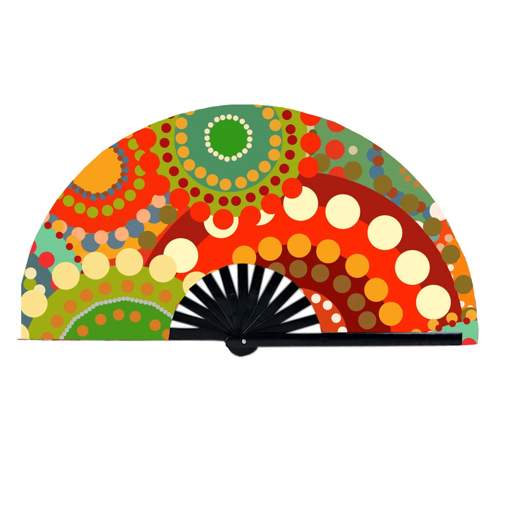 
Promotional gift portable colourful hand fans folk art large hand fan 