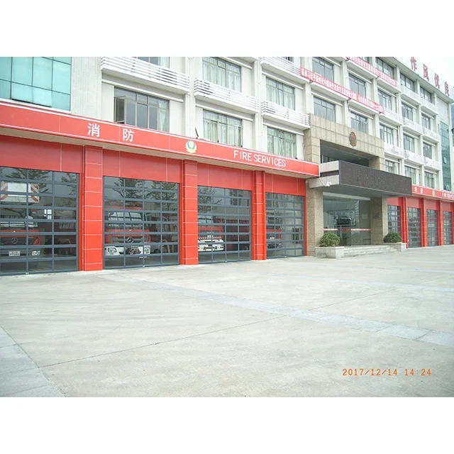Aluminum frame 9mm tempered frosted or transparent glass electric sliding garage door manufacturer in Shenzhen, China