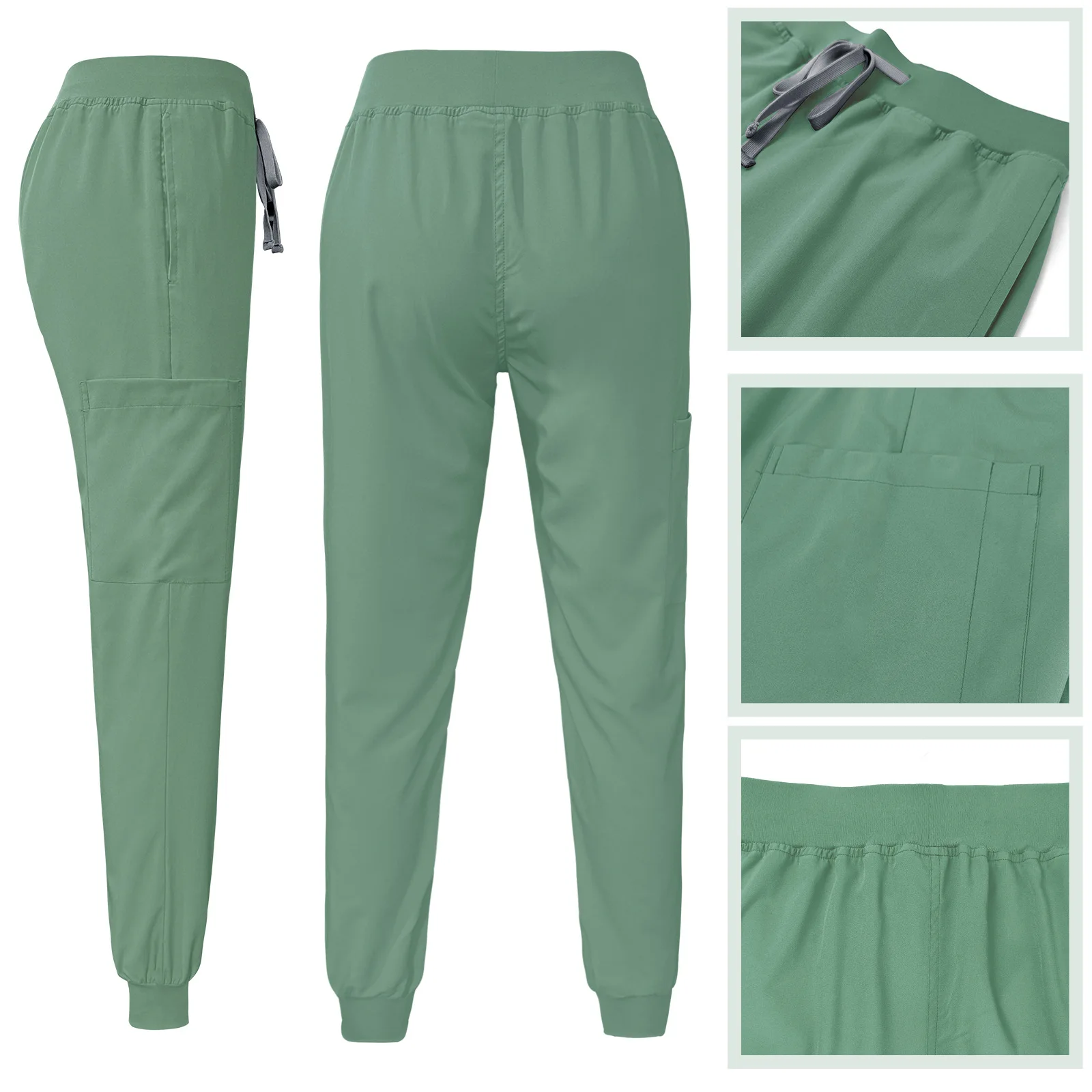 Women Men Unisex Scrubs Hospital Uniforms Medic Scrubs with Cap Nurse Short Sleeve Top Joggers Pants Suit Sets Nurse Fashionable