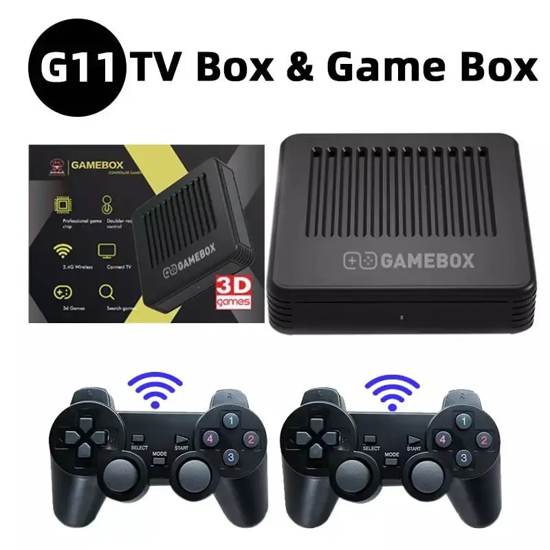 G11 Game Box Video Games Console 4K TV HD Family Retro GameBOX With 2.4g Wireless Controller PSP/DC/N64 for home game