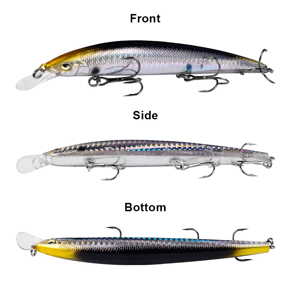 JETSHARK 9g 18.5g Floating Minnow Fishing Bait 5-Color 3D Lure Eyes Plastic Attracts Tilapia Bluegill Sea Bass Cod Minnow Lure