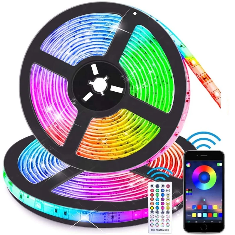 Dream color music voice sync 5050 RGB LED RGB Strip Light Kit  Bluetooh Wireless RGB LED Strip 44 Key Remote LED Strip Lights
