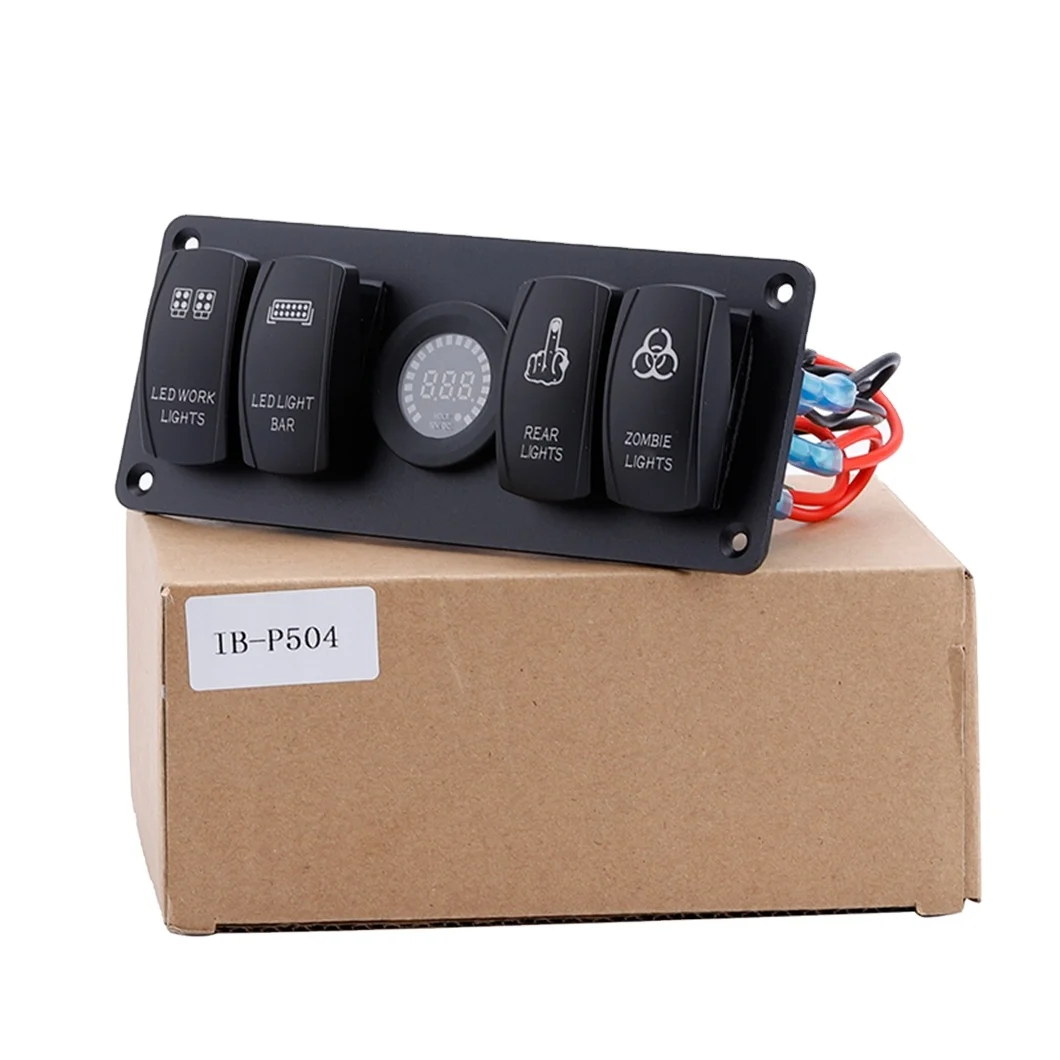 WELFNOBL LED Custom Symbol Waterproof Marine Joystick Panel Switch Socket 12-24V Aluminum USB Panel Marine Switch Panel