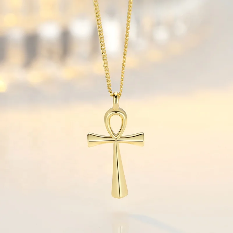 fashion jewelry 925 sterling silver custom gold plated cross necklace pendants & charms
