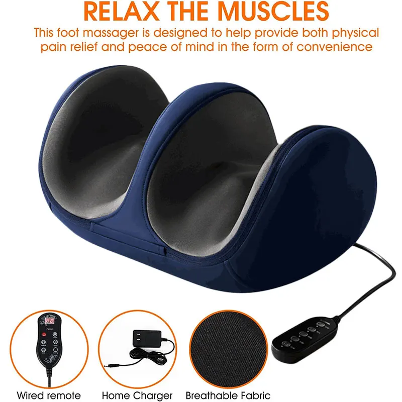 2024 Ce Rohs Office Shiatsu Heat Leg Vibrating Exercise Machines Reflexology Stimulator Air Pressure Foot Massager