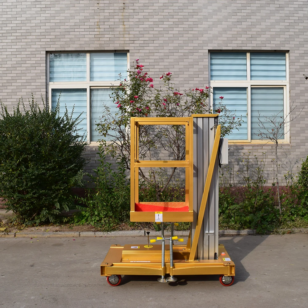 Мини-алюминиевая воздушная Рабочая высокая лестница Колыбель подъемная платформа
