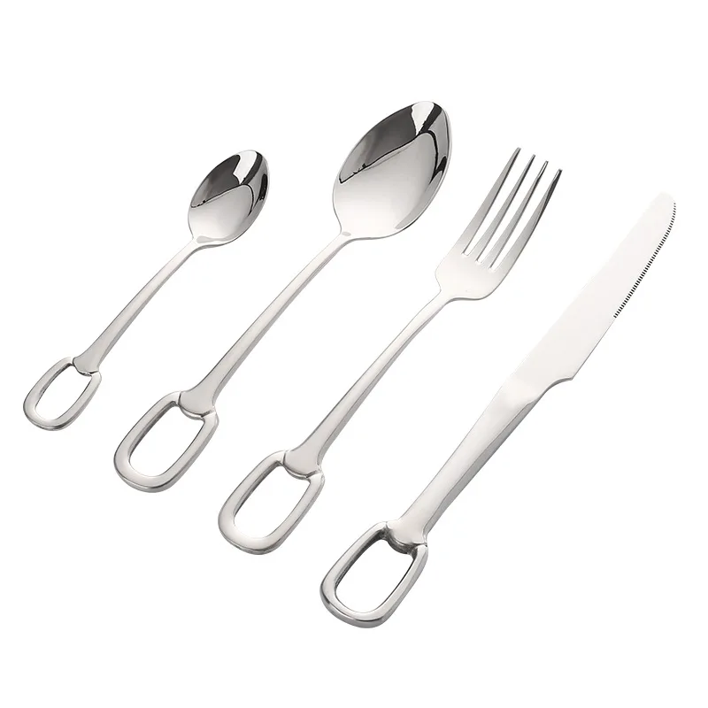 
Dropshipping Stainless Steel 304 Cutlery Set, Spoon Fork Knife With Creative Design For Best Gifts 