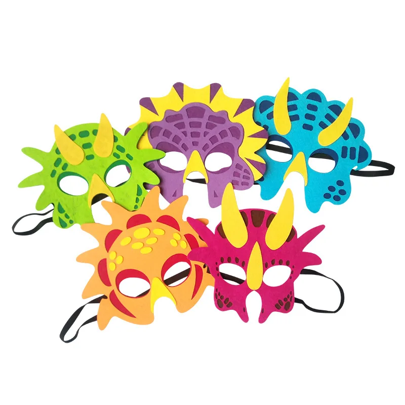 Dinosaur halloween felt masks for dino theme birthday party favors costumes supplies halloween dress-up party